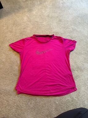 Nike Hot Pink Short Sleeve Athletic Tee with Swoosh